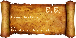 Biss Beatrix névjegykártya